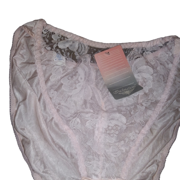 NWTS deadstock inclinations nylon sissy panties with lacy front size XL … - Picture 4 of 13